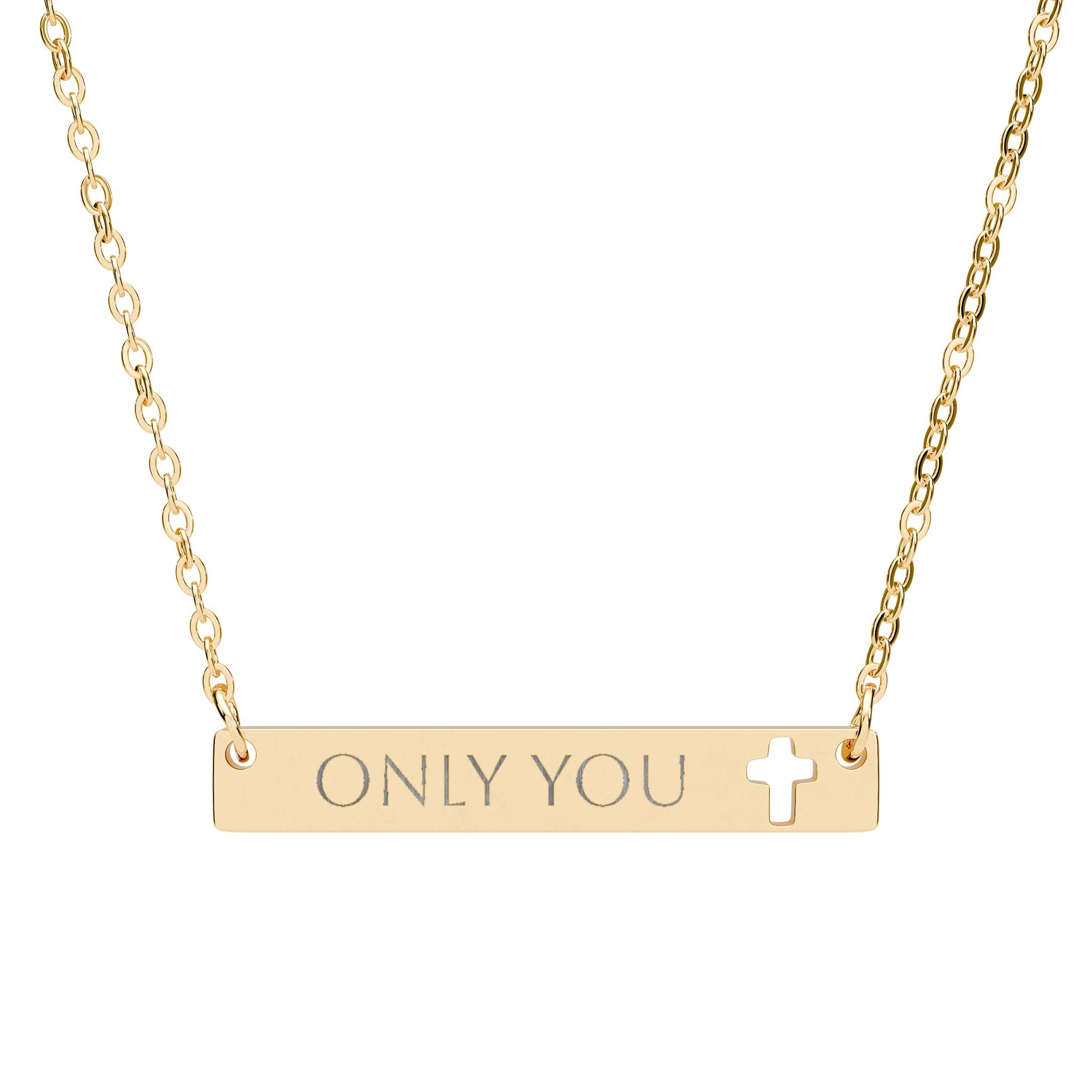 ONLY YOU Cutout Cross Necklace – 18K Gold/Rose Gold Coated
